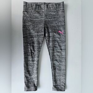 Puma Leggings Girls Size XXS 3/4 Activewear Pull On Stretch Waist Gray